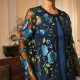 Mesh Lace Embroidered Floral Dress Set