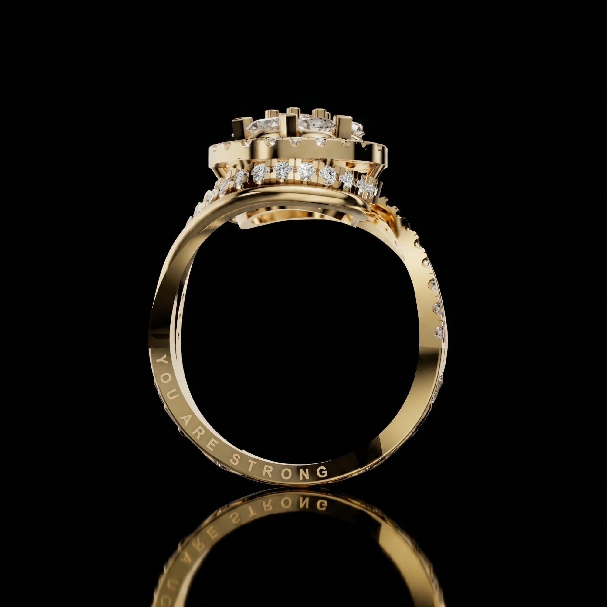 "You are Strong" Flower Ring