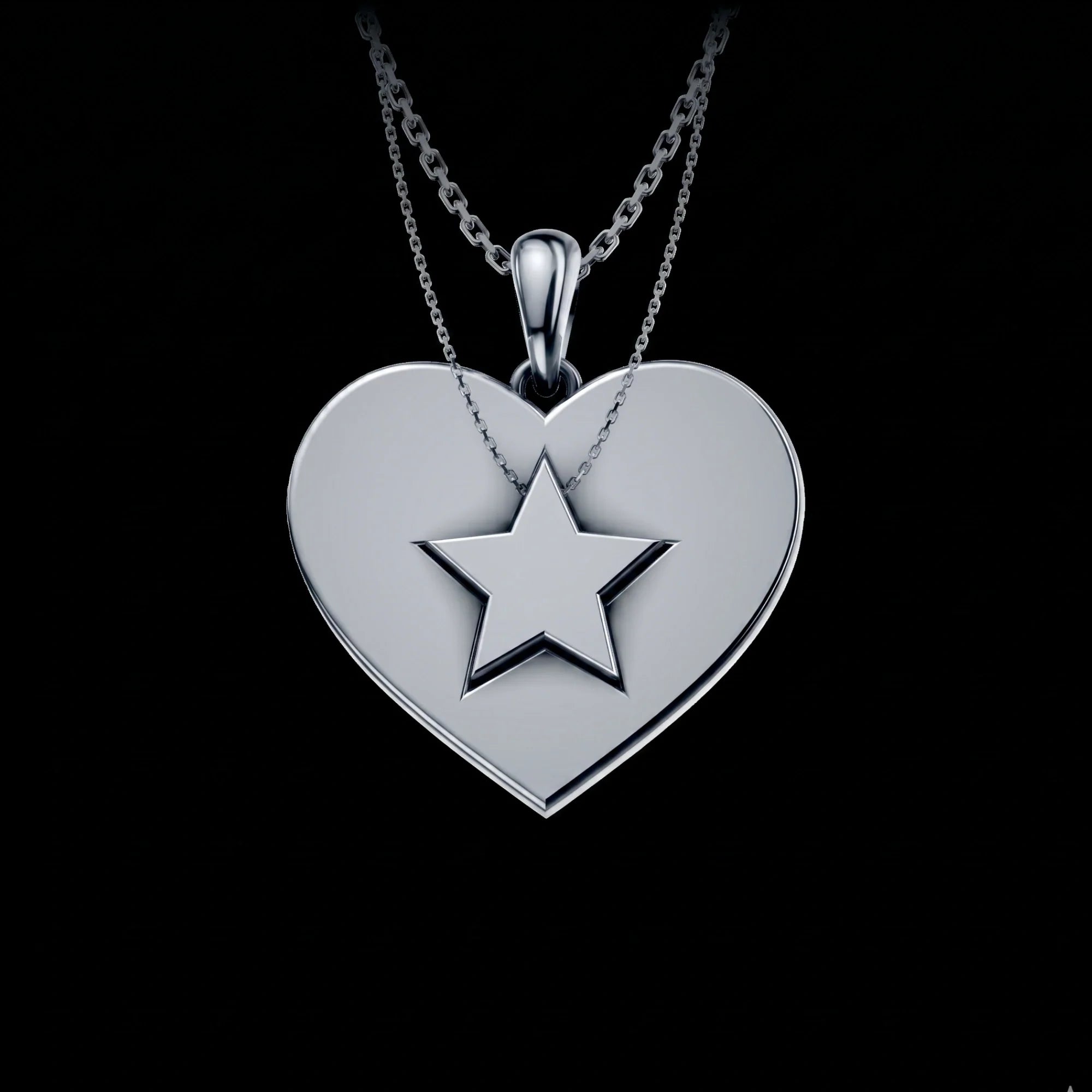 Starry Golden Heart Pendant Set