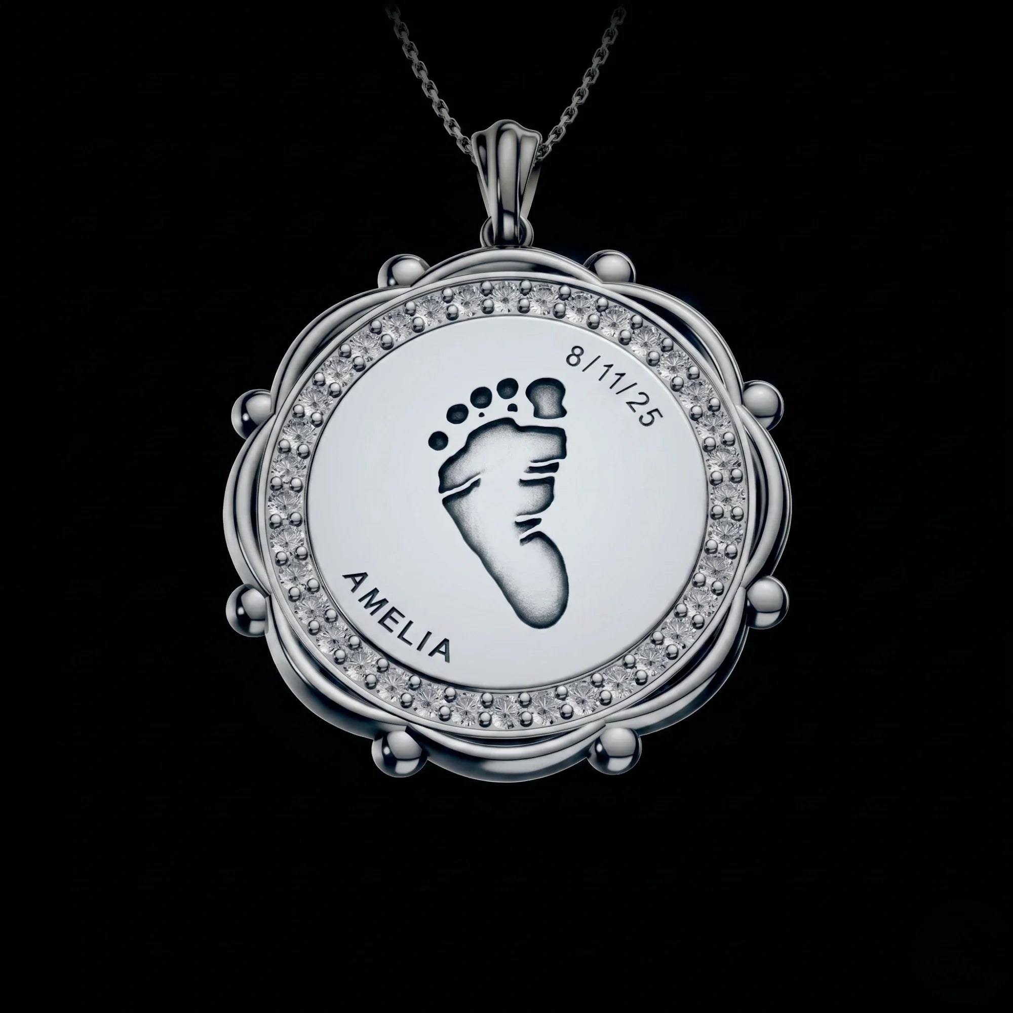 Personalised Baby Footprint Pendant