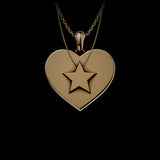 Starry Golden Heart Pendant Set
