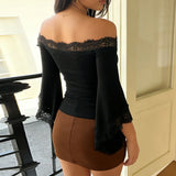 Back view of off-the-shoulder top