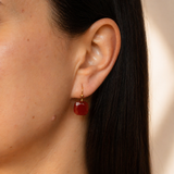 Mind Power - Faceted Red Agate Drop Earrings