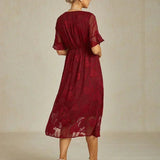 Ruffle Flutter Lace Maxi Dress
