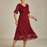 Ruffle Flutter Lace Maxi Dress