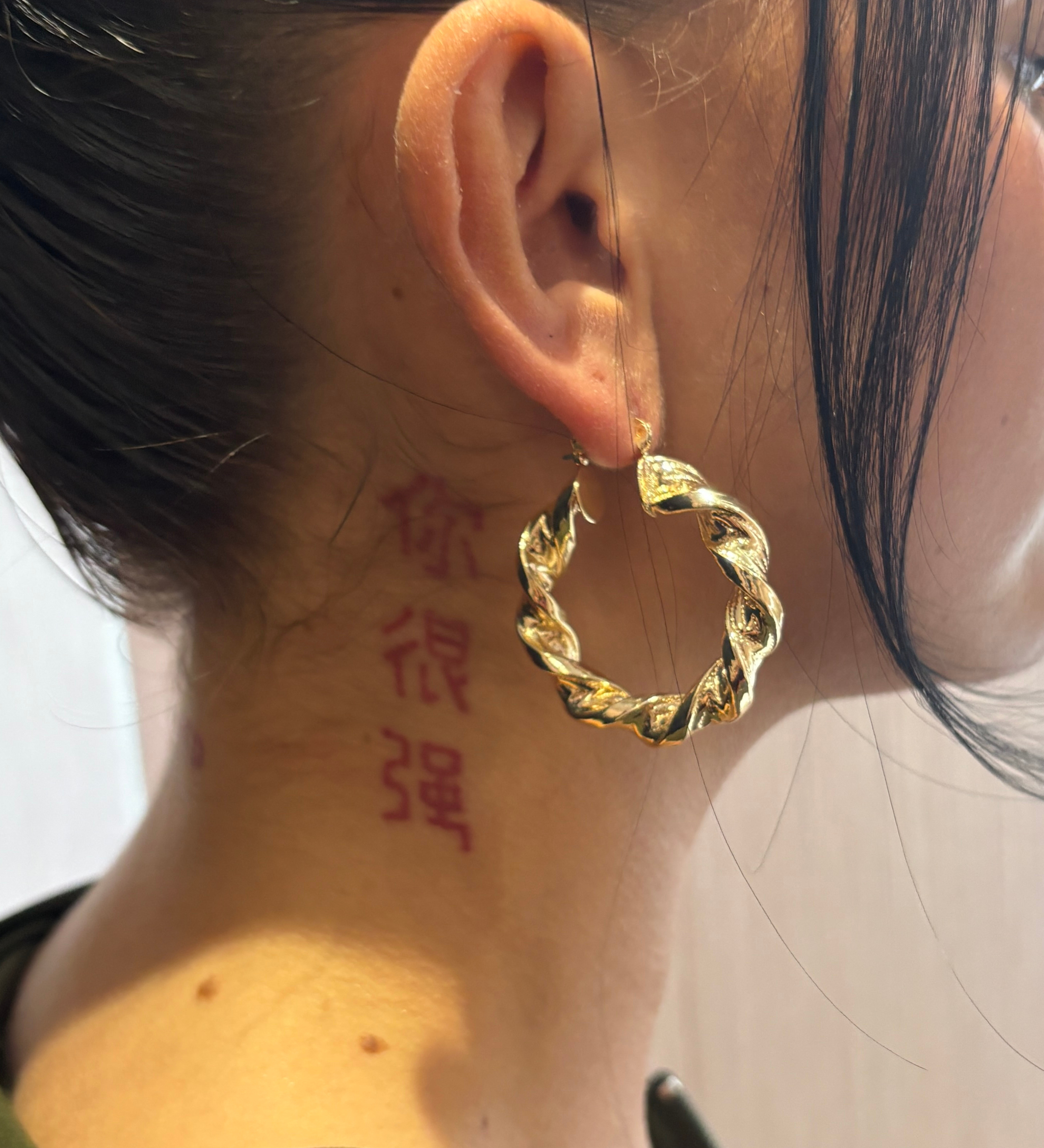 9ct Gold Filled Twist Hoop Earrings - Multiple Sizes