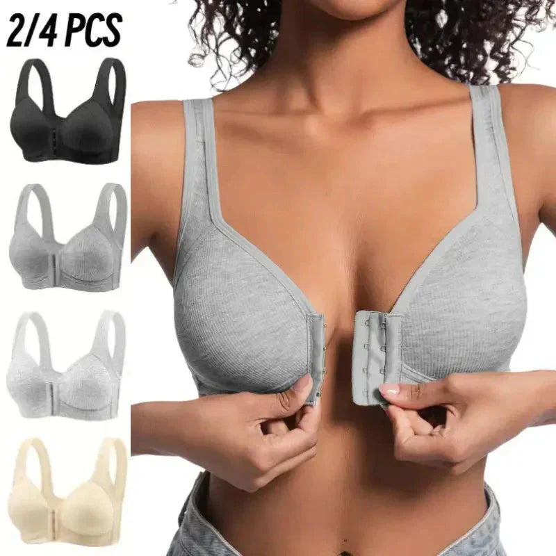 ❤️Adjustable Front Closure Push-Up Bra Wire-Free, Seamless & Side Support for Daily Wear, Spring-Summer Comfort