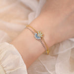 Sun and moon bracelet worn on the wrist