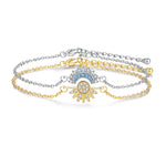 Sun and moon double chain bracelet