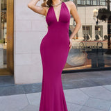 Kara Maxi - Adjustable Halter Tie ITY Dress