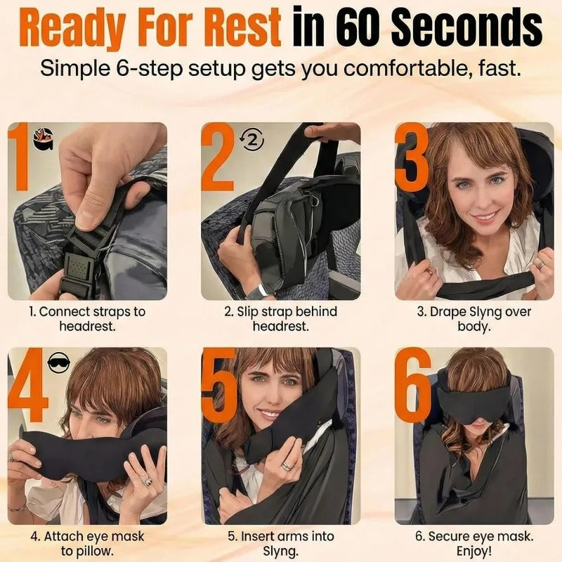 6-step setup of the travel sleep system