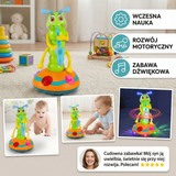 Muzyczna zabawka do raczkowania dla niemowląt | Wirująca gąsienica ze światłami i dźwiękiem do wczesnej nauki i zabawy w ruchu