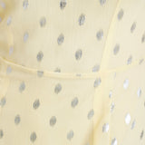 Lemon Flutter Sleeve Foil Midaxi Dress