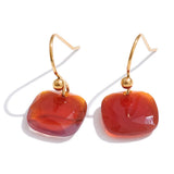 Mind Power - Faceted Red Agate Drop Earrings